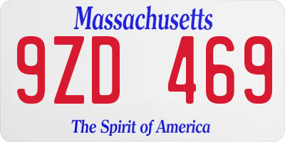 MA license plate 9ZD469