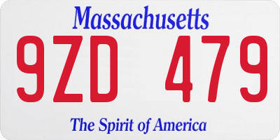 MA license plate 9ZD479