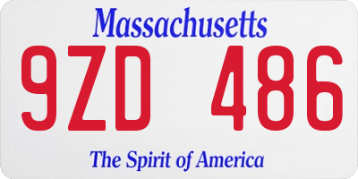 MA license plate 9ZD486