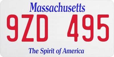 MA license plate 9ZD495