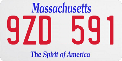 MA license plate 9ZD591