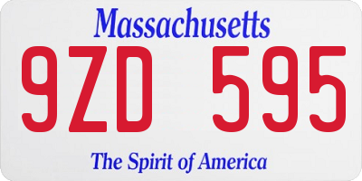 MA license plate 9ZD595