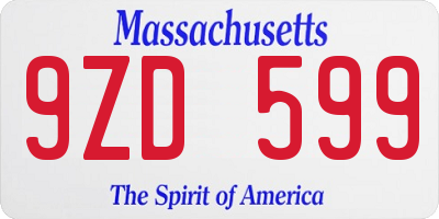 MA license plate 9ZD599
