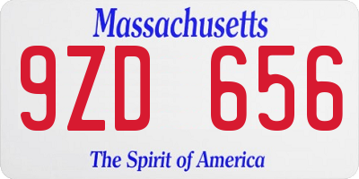MA license plate 9ZD656