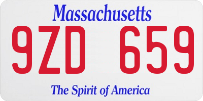 MA license plate 9ZD659