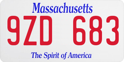 MA license plate 9ZD683
