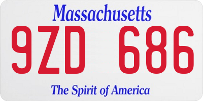 MA license plate 9ZD686