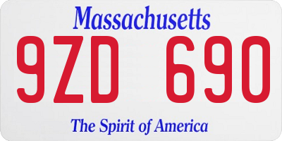 MA license plate 9ZD690