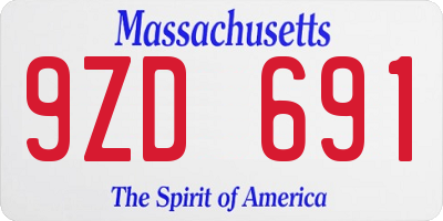 MA license plate 9ZD691