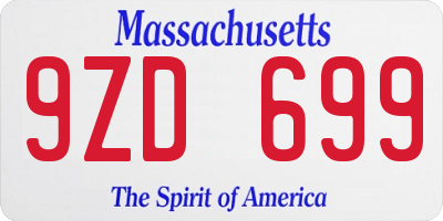 MA license plate 9ZD699