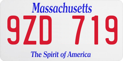 MA license plate 9ZD719