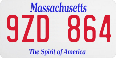 MA license plate 9ZD864