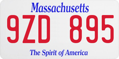 MA license plate 9ZD895