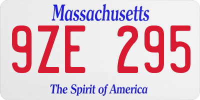 MA license plate 9ZE295