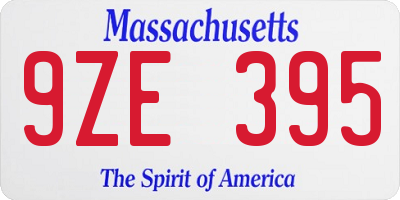 MA license plate 9ZE395