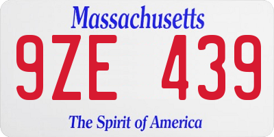 MA license plate 9ZE439