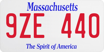 MA license plate 9ZE440
