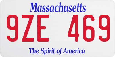 MA license plate 9ZE469