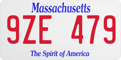 MA license plate 9ZE479