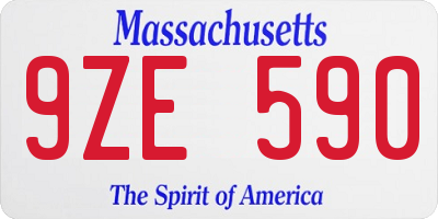 MA license plate 9ZE590