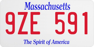 MA license plate 9ZE591