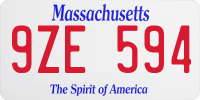 MA license plate 9ZE594