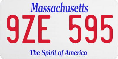 MA license plate 9ZE595