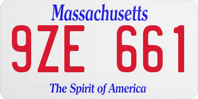 MA license plate 9ZE661
