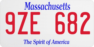 MA license plate 9ZE682