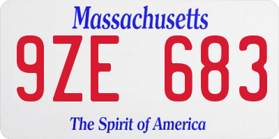MA license plate 9ZE683