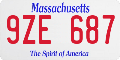 MA license plate 9ZE687