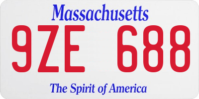 MA license plate 9ZE688