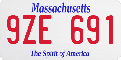 MA license plate 9ZE691