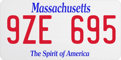 MA license plate 9ZE695