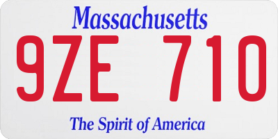 MA license plate 9ZE710