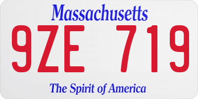 MA license plate 9ZE719