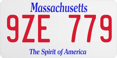MA license plate 9ZE779