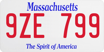 MA license plate 9ZE799