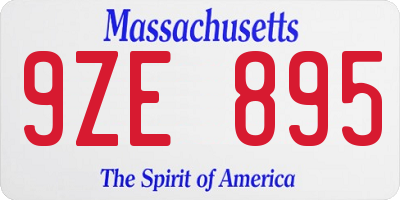 MA license plate 9ZE895