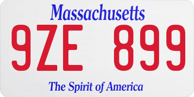 MA license plate 9ZE899