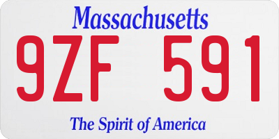 MA license plate 9ZF591