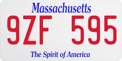 MA license plate 9ZF595