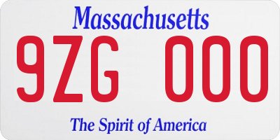 MA license plate 9ZG000
