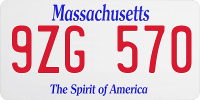 MA license plate 9ZG570