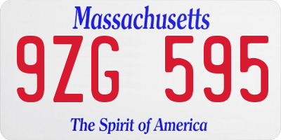 MA license plate 9ZG595