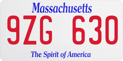 MA license plate 9ZG630