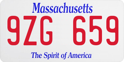 MA license plate 9ZG659