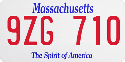 MA license plate 9ZG710