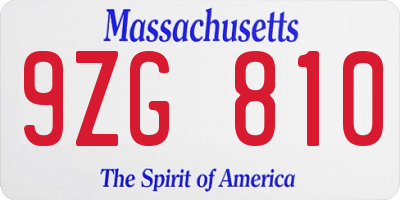 MA license plate 9ZG810