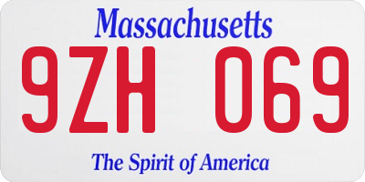MA license plate 9ZH069